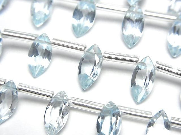 [Video]High Quality Sky Blue Topaz AAA Marquise Faceted 10x5mm half or 1strand (12pcs )