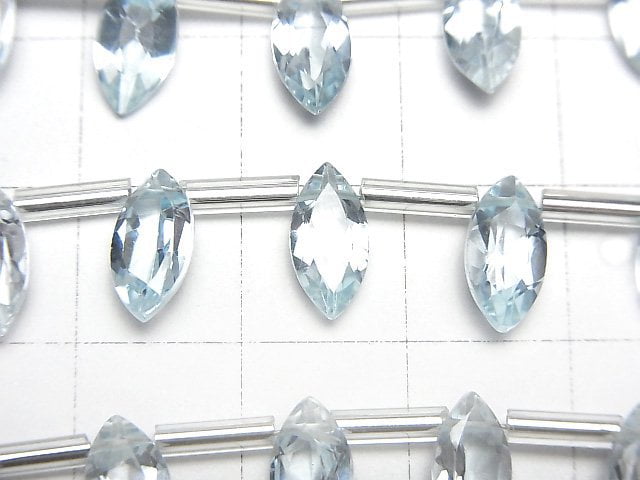 [Video]High Quality Sky Blue Topaz AAA Marquise Faceted 10x5mm 1strand (13pcs )