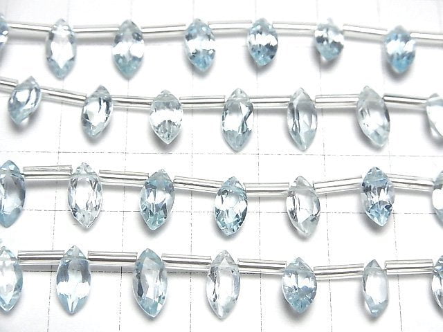 [Video]High Quality Sky Blue Topaz AAA Marquise Faceted 10x5mm 1strand (13pcs )