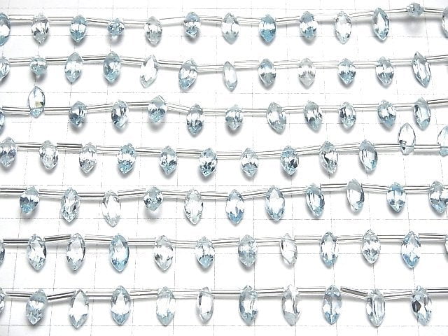 [Video]High Quality Sky Blue Topaz AAA Marquise Faceted 10x5mm 1strand (13pcs )