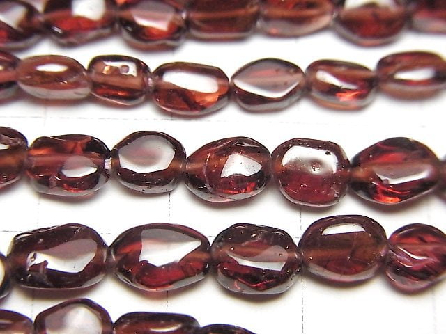 [Video]High Quality Mozambique Garnet AA++ Oval -Nugget 1strand beads (aprx.14inch/34cm)