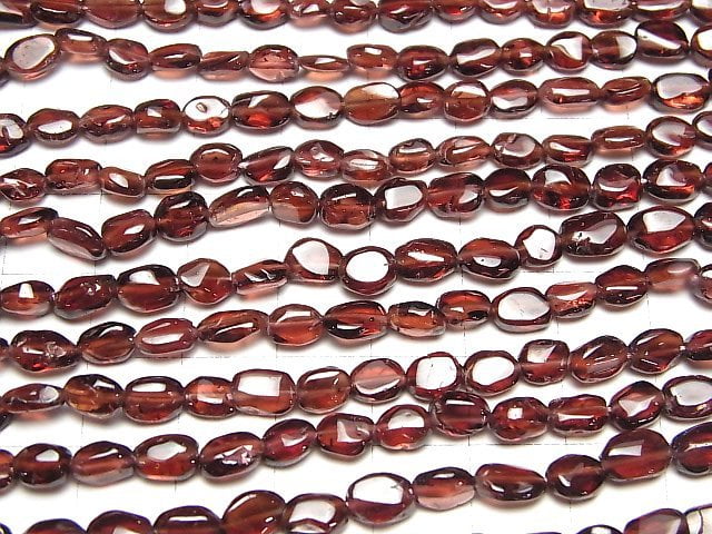 [Video]High Quality Mozambique Garnet AA++ Oval -Nugget 1strand beads (aprx.14inch/34cm)