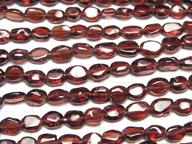 [Video]High Quality Mozambique Garnet AA++ Oval -Nugget 1strand beads (aprx.14inch/34cm)