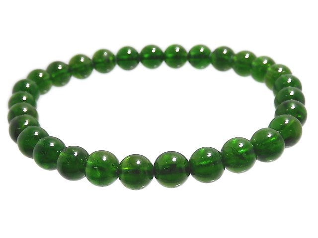 [Video][One of a kind] High Quality Chrome Diopside AAA Round 6mm Bracelet NO.1