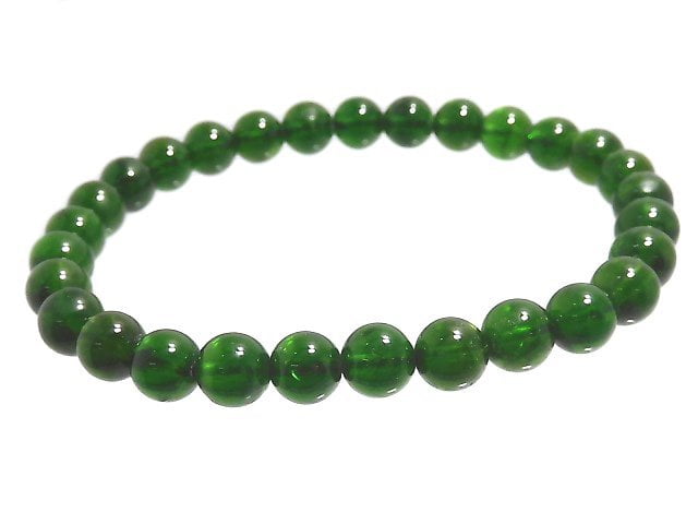 [Video][One of a kind] High Quality Chrome Diopside AAA Round 6mm Bracelet NO.3