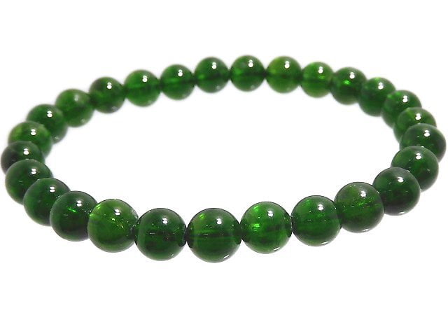 [Video][One of a kind] High Quality Chrome Diopside AAA Round 6.5mm Bracelet NO.5