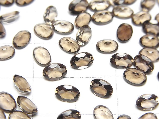 High Quality Smoky Quartz AAA Loose stone Oval Faceted 6x4mm 10pcs