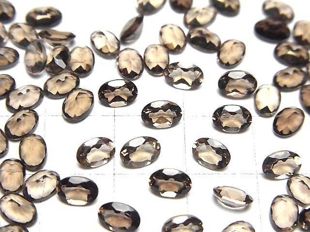 High Quality Smoky Quartz AAA Loose stone Oval Faceted 6x4mm 10pcs