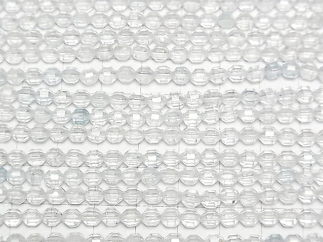 [Video]High Quality! Natural White Topaz AAA- Double Point Faceted Tube 5x4mm half or 1strand beads (aprx.15inch/37cm)