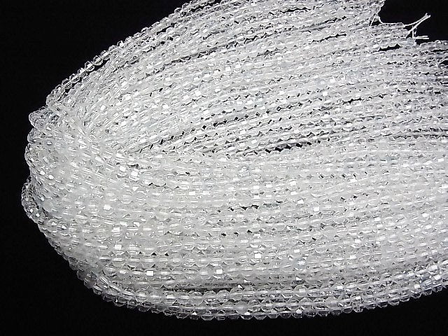 [Video]High Quality! Natural White Topaz AAA- Double Point Faceted Tube 5x4mm half or 1strand beads (aprx.15inch/37cm)