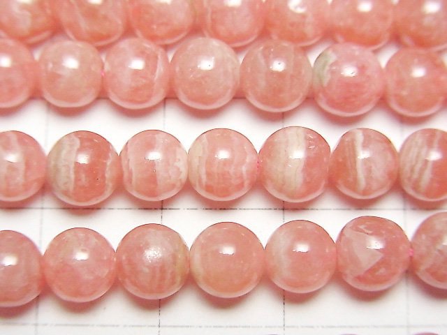 [Video] Argentina Rhodochrosite AA++ Round 6mm half or 1strand beads (aprx.15inch/38cm)