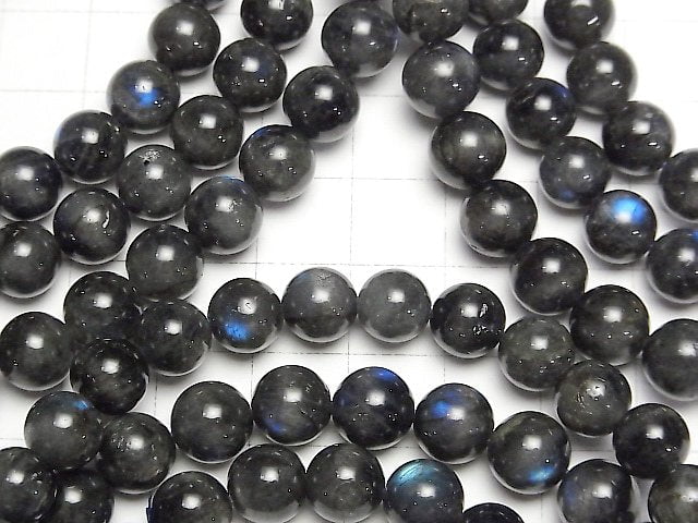 [Video] Black Labradorite AA Round 8mm Bracelet