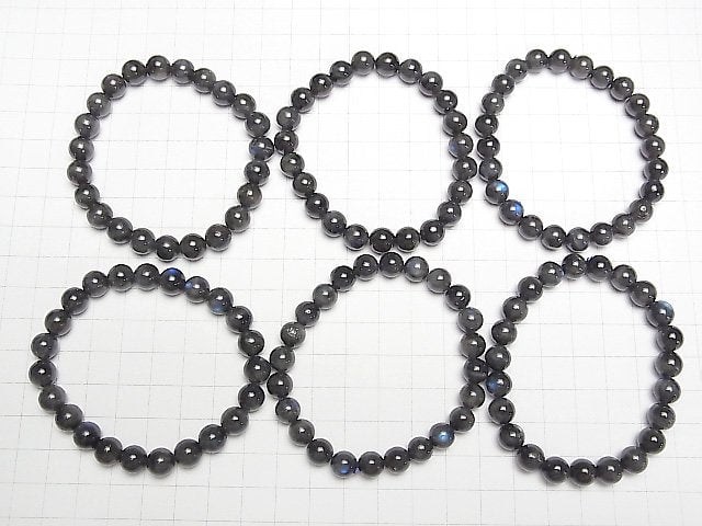 [Video] Black Labradorite AA Round 8mm Bracelet