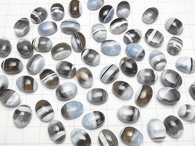 [Video]Strip blue opal AA++ Oval Cabochon 14x10mm 3pcs