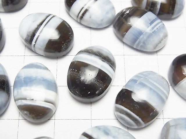 [Video]Strip blue opal AA++ Oval Cabochon 18x13mm 2pcs