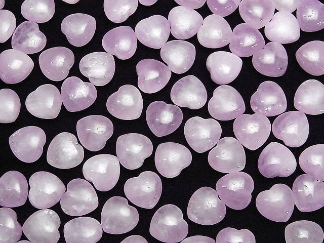 [Video] Kunzite AA++ Heart 10x10mm [Half Drilled Hole ] 3pcs