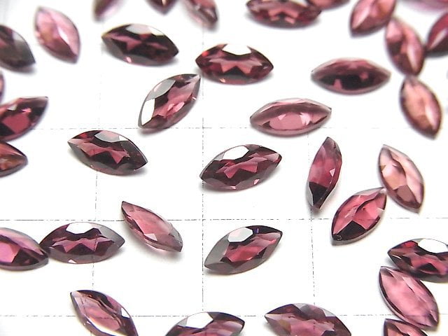 [Video]High Quality Rhodolite Garnet AAA Loose stone Marquise Faceted 8x4mm 5pcs