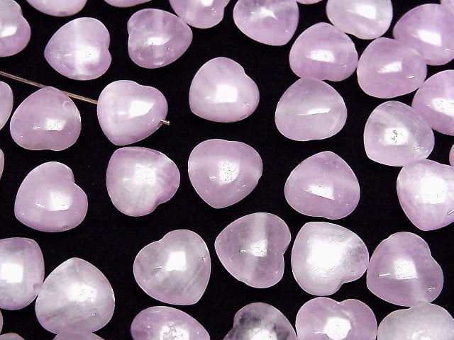 [Video] Kunzite AA++ Heart 10x10mm [Horizontal hole] 3pcs
