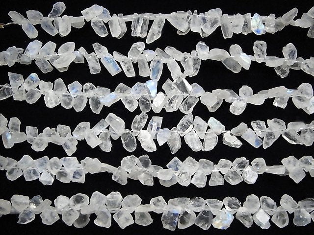 [Video] Rainbow Moonstone AA++ Rough Slice Faceted half or 1strand beads (aprx.6inch/14cm)