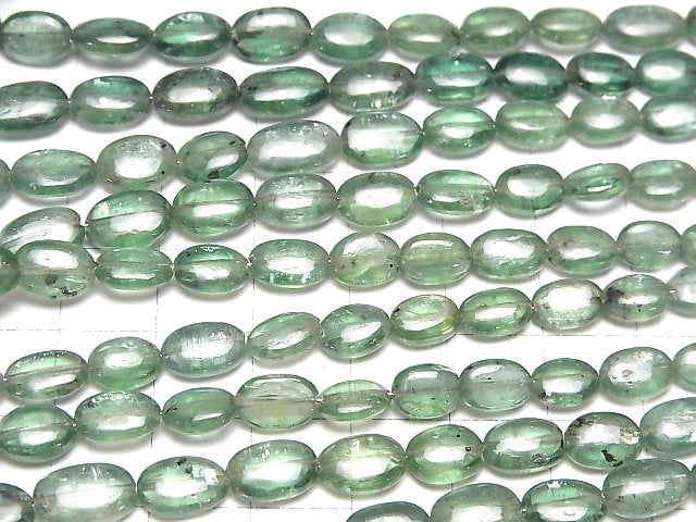 [Video]High Quality Green Kyanite AAA- Oval half or 1strand beads (aprx.15inch/38cm)