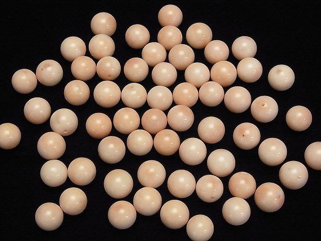 [Video] Light Pink Orange Coral (Dyed) Half Drilled Hole Round 12mm 2pcs