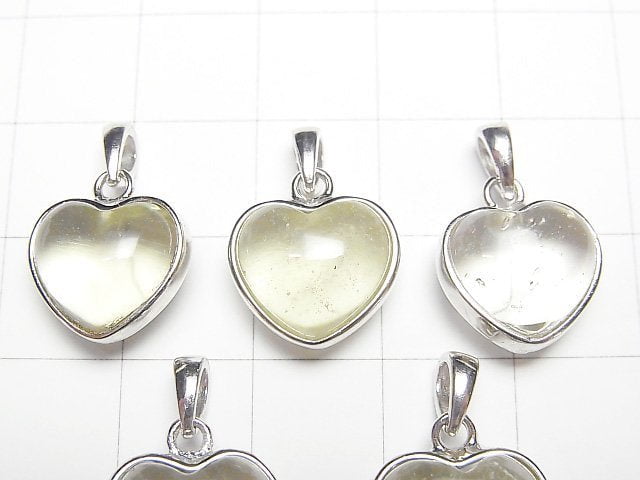 [Video]Libyan Desert Glass Heart Pendant 12x13mm Silver925 1pc