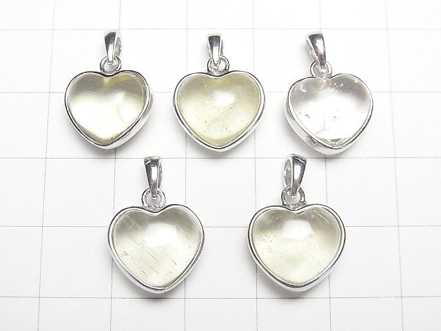 [Video]Libyan Desert Glass Heart Pendant 12x13mm Silver925 1pc