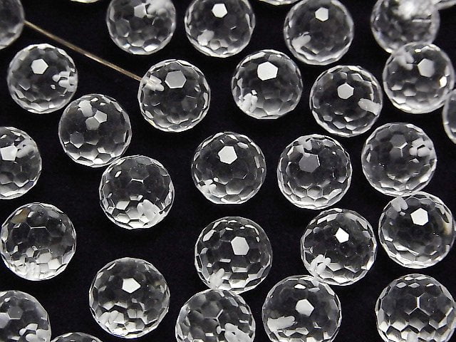 [Video]Crystal AAA Half Drilled Hole 128Faceted Round 10mm 5pcs