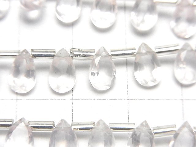 [Video]High Quality Rose Quartz AAA Pear shape Faceted 8x5mm half or 1strand (28pcs )