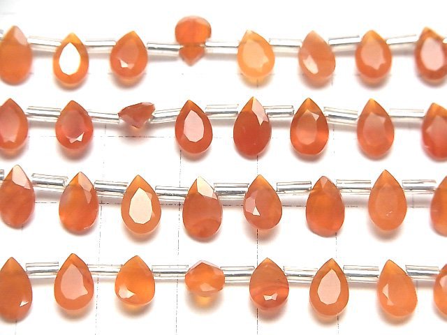 [Video]High Quality Carnelian AAA Pear shape Faceted 8x5mm half or 1strand (28pcs )