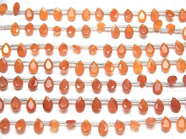 [Video]High Quality Carnelian AAA Pear shape Faceted 8x5mm half or 1strand (28pcs )