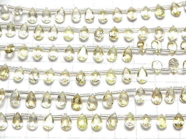 [Video]High Quality Lemon Quartz AAA Pear shape Faceted 8x5mm half or 1strand (28pcs )