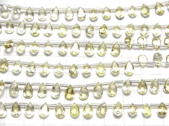 [Video]High Quality Lemon Quartz AAA Pear shape Faceted 8x5mm half or 1strand (28pcs )