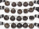 [Video]High Quality Smoky Quartz AAA Carved Chestnut 10x10mm 1strand (5pcs )