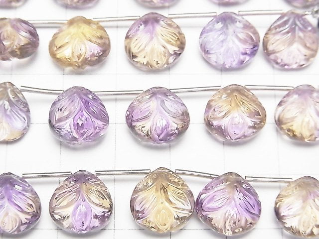 [Video]High Quality Ametrine AAA Carved Chestnut 11x11mm 1strand (5pcs )