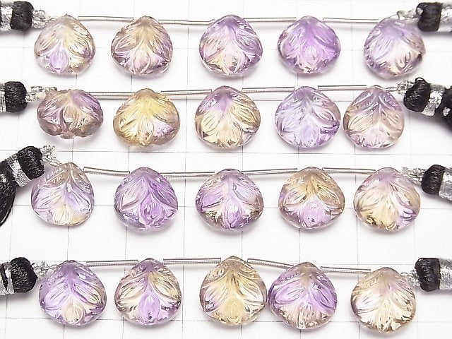 [Video]High Quality Ametrine AAA Carved Chestnut 11x11mm 1strand (5pcs )