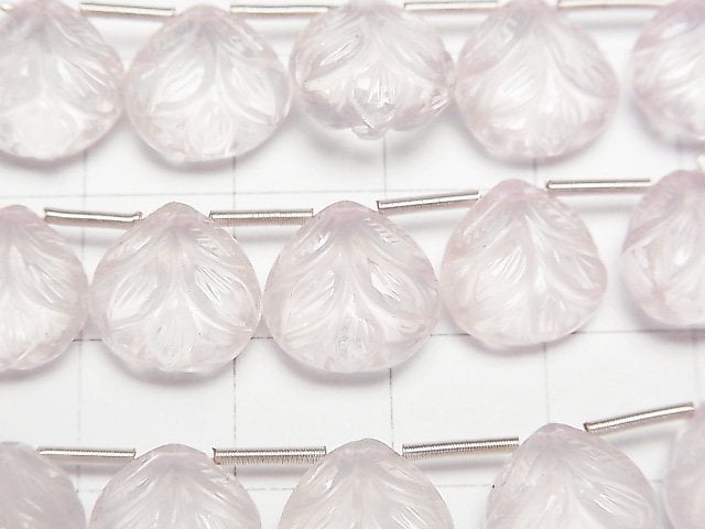 [Video]High Quality Rose Quartz AAA Carved Chestnut 10x10mm 1strand (5pcs )