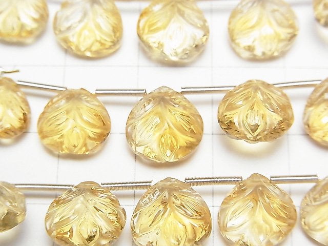 [Video]High Quality Citrine AAA Carved Chestnut 10x10mm 1strand (5pcs )