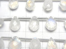 [Video]High Quality Rainbow Moonstone AA++ Pear shape Faceted Briolette 1strand (12pcs )