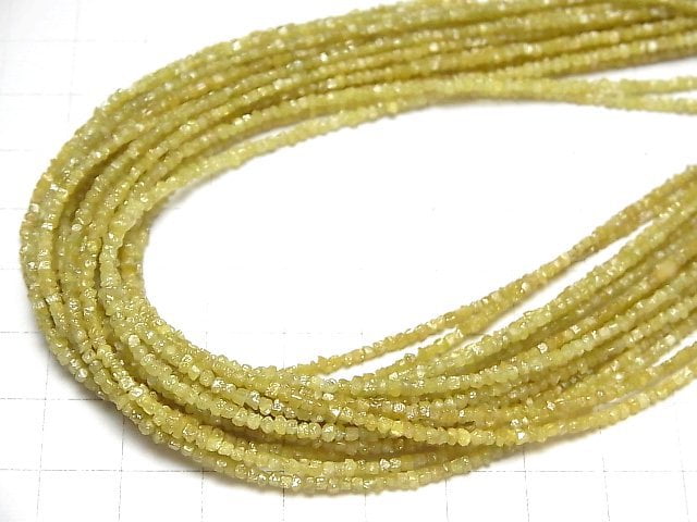 [Video]Yellow Diamond Cube Shape half or 1strand beads (aprx.15inch/38cm)