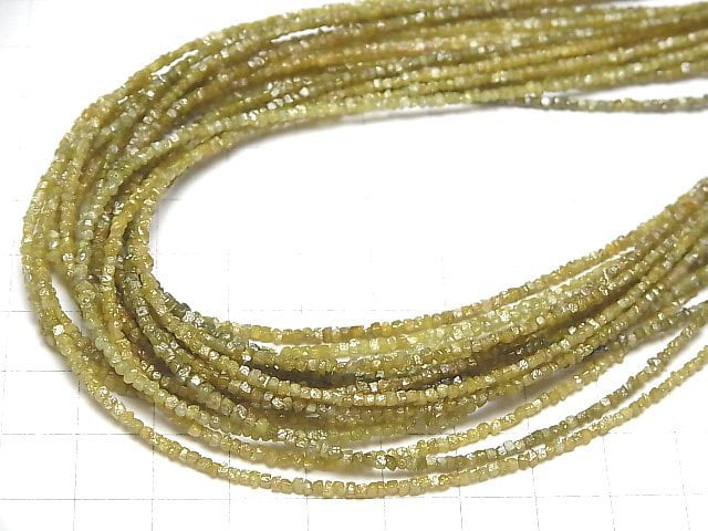 [Video] Yellow Diamond Cube Shape [Dark Color ] half or 1strand beads (aprx.15inch/38cm)