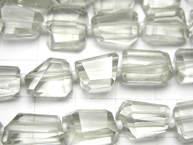 [Video]High Quality Green Amethyst AA++ Faceted Nugget half or 1strand beads (aprx.13inch/32cm)