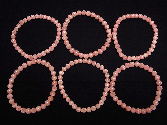 [Video] Argentine Rhodochrosite AA++ Round 6-7mm Bracelet