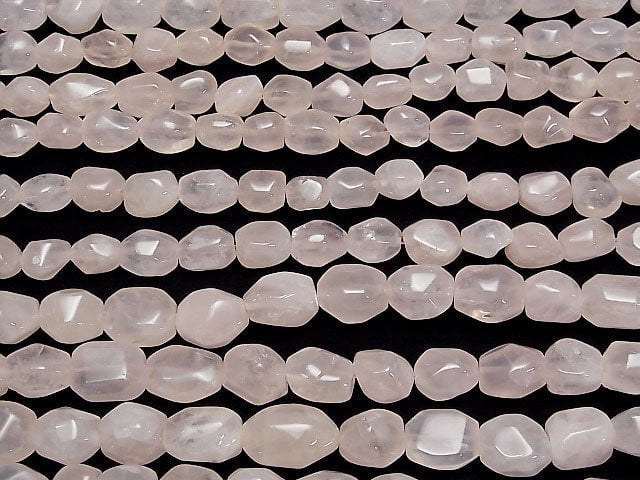 [Video] Rose Quartz AA+ Rough Tube -Faceted Nugget 1strand beads (aprx.15inch/38cm)