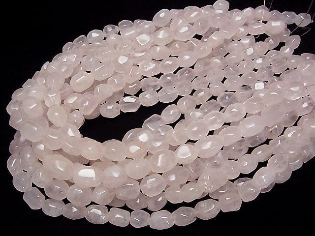 [Video] Rose Quartz AA+ Rough Tube -Faceted Nugget 1strand beads (aprx.15inch/38cm)