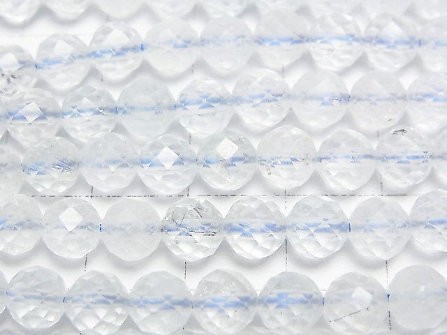 [Video]High Quality! Natural White Topaz AA+ Faceted Round 6mm 1strand beads (aprx.15inch/37cm)