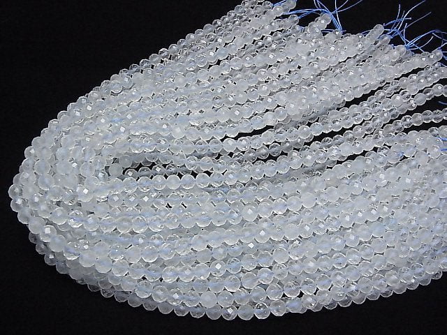 [Video]High Quality! Natural White Topaz AA+ Faceted Round 6mm 1strand beads (aprx.15inch/37cm)