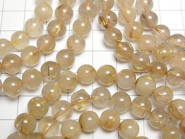 [Video] Rutilated Quartz AA++ Round 8mm Bracelet