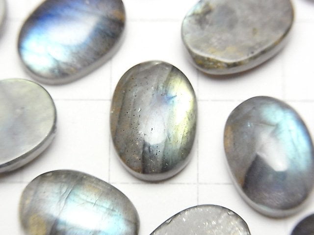 [Video]Labradorite AA++ Oval Cabochon 14x10mm 2pcs