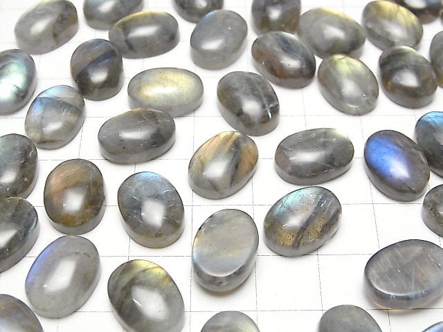 [Video]Labradorite AA++ Oval Cabochon 14x10mm 2pcs